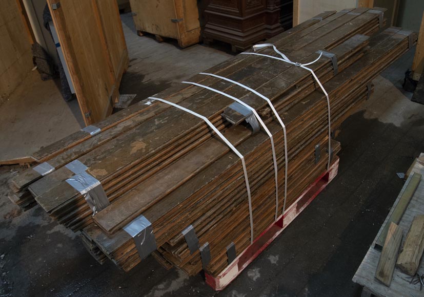 Lot of about 28 m2 of linear oak parquet flooring Lot of about 28 m2 of linear oak parquet flooring-0