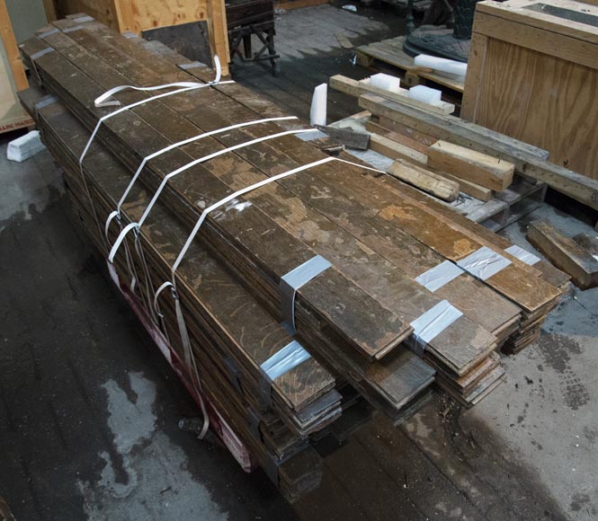 Lot of about 28 m2 of linear oak parquet flooring Lot of about 28 m2 of linear oak parquet flooring-1