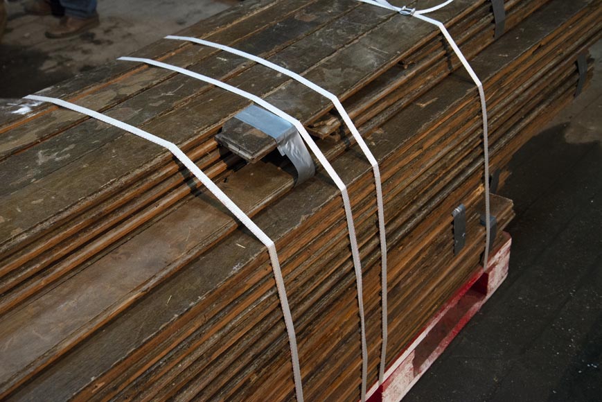 Lot of about 28 m2 of linear oak parquet flooring Lot of about 28 m2 of linear oak parquet flooring-2