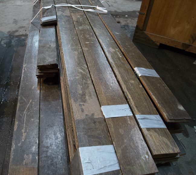 Lot of about 28 m2 of linear oak parquet flooring Lot of about 28 m2 of linear oak parquet flooring-3