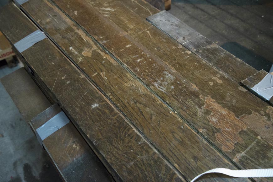 Lot of about 28 m2 of linear oak parquet flooring Lot of about 28 m2 of linear oak parquet flooring-7