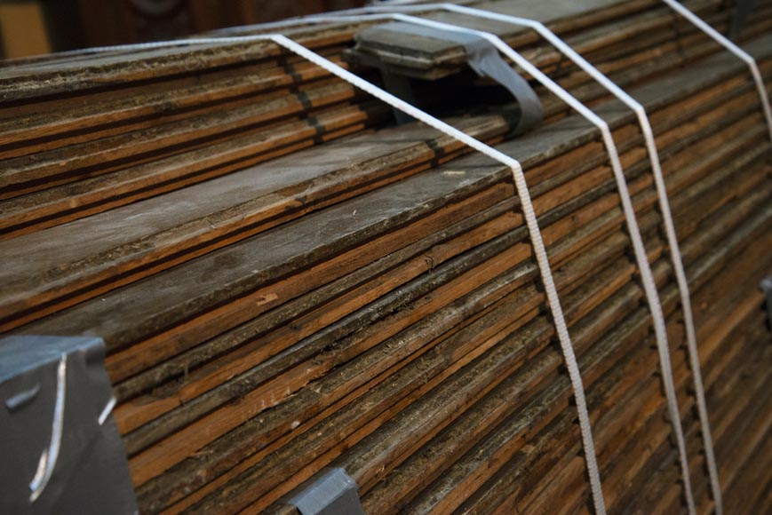 Lot of about 28 m2 of linear oak parquet flooring Lot of about 28 m2 of linear oak parquet flooring-8