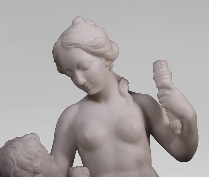 Etienne Maurice FALCONET (from) - Venus removing Cupid's quiver, in Carrara marble Etienne Maurice FALCONET (from) - Venus removing Cupid's quiver, in Carrara marble-2