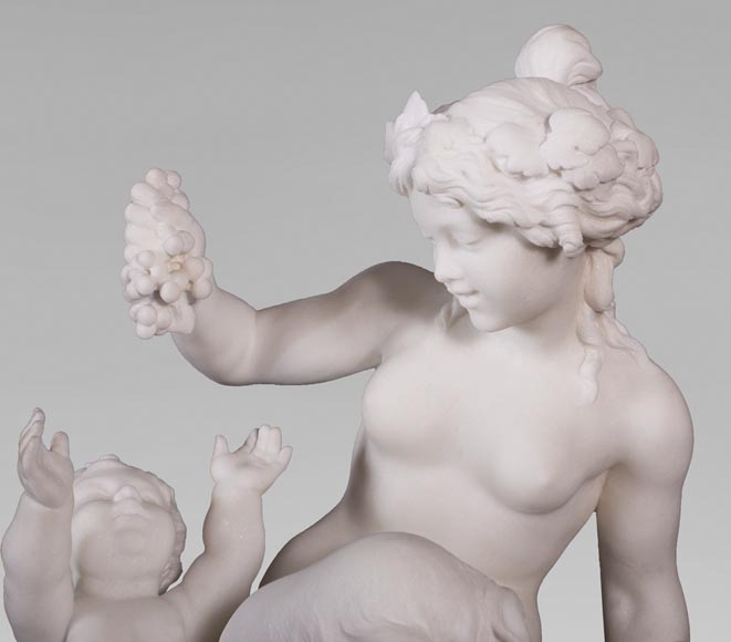 CLODION ( from) - Faunesse et Amour in marble CLODION ( from) - Faunesse et Amour in marble-1