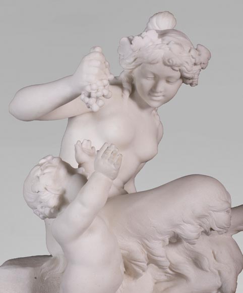 CLODION ( from) - Faunesse et Amour in marble CLODION ( from) - Faunesse et Amour in marble-2