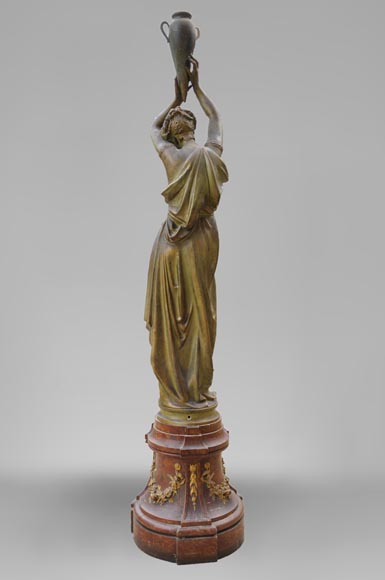 Woman with amphora, cast iron statue with bronze patina by the Durenne foundry, 19th century Woman with amphora, cast iron statue with bronze patina by the Durenne foundry, 19th century-5