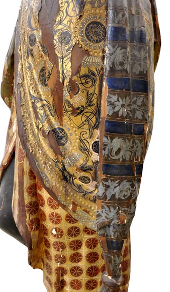 Polychrome carved and gilded wood Nubian torch-holder Polychrome carved and gilded wood Nubian torch-holder-3