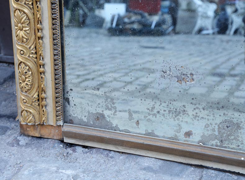 Important Louis XVI style overmantel pierglass decorated with knotted ribbons and flowers Important Louis XVI style overmantel pierglass decorated with knotted ribbons and flowers-6