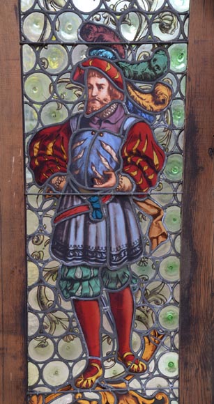 Neo-Renaissance style stained glass with characters Neo-Renaissance style stained glass with characters-2