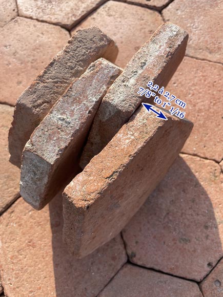 Important lot of 24.5 m² of antique hexagonal terracotta tiles, 19th century Important lot of 24.5 m² of antique hexagonal terracotta tiles, 19th century-3