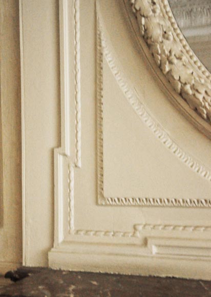 Antique Louis XVI style trumeau with oval mirror Antique Louis XVI style trumeau with oval mirror-4