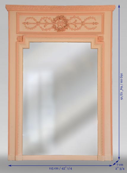 Antique Louis XVI style trumeau, decorated with laurel wreaths Antique Louis XVI style trumeau, decorated with laurel wreaths-6