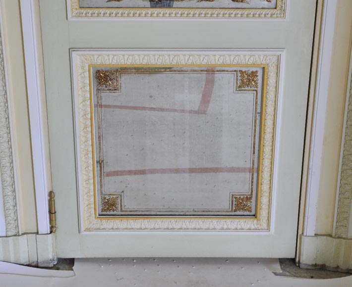 Pair of Louis XVI style wood, stucco and mirror doors, circa 1970   Pair of Louis XVI style wood, stucco and mirror doors, circa 1970-7