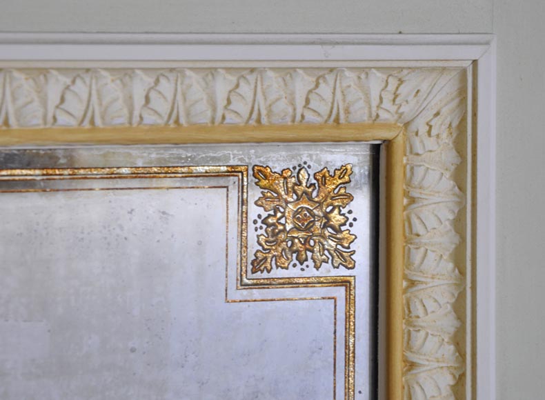 Pair of Louis XVI style wood, stucco and mirror doors, circa 1970   Pair of Louis XVI style wood, stucco and mirror doors, circa 1970-8