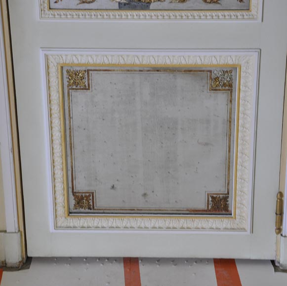 Pair of Louis XVI style wood, stucco and mirror doors, circa 1970   Pair of Louis XVI style wood, stucco and mirror doors, circa 1970-12