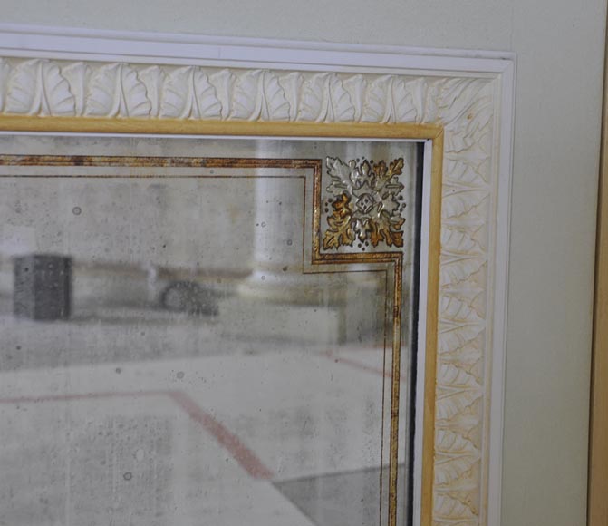 Pair of Louis XVI style wood, stucco and mirror doors, circa 1970   Pair of Louis XVI style wood, stucco and mirror doors, circa 1970-13