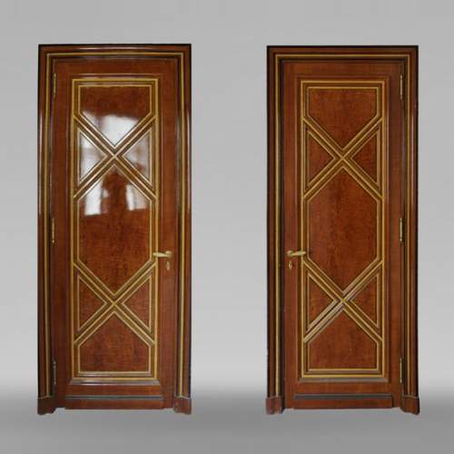Pair of late 20th century Art Deco style wood trompe l'oeil doors