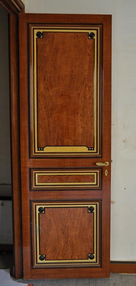 Pair of late 20th century Art Deco style wood trompe l'oeil doors  Pair of late 20th century Art Deco style wood trompe l'oeil doors -4