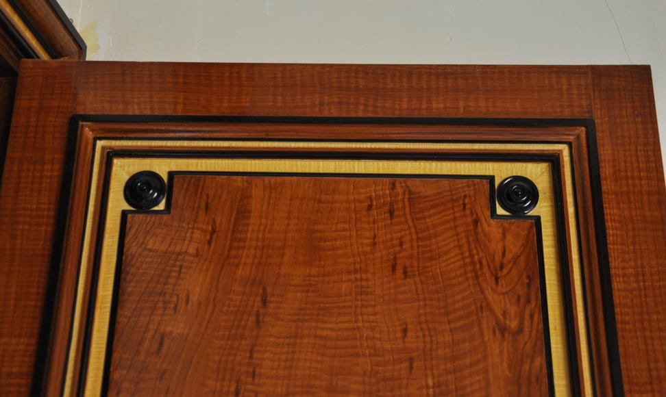 Pair of late 20th century Art Deco style wood trompe l'oeil doors  Pair of late 20th century Art Deco style wood trompe l'oeil doors -5