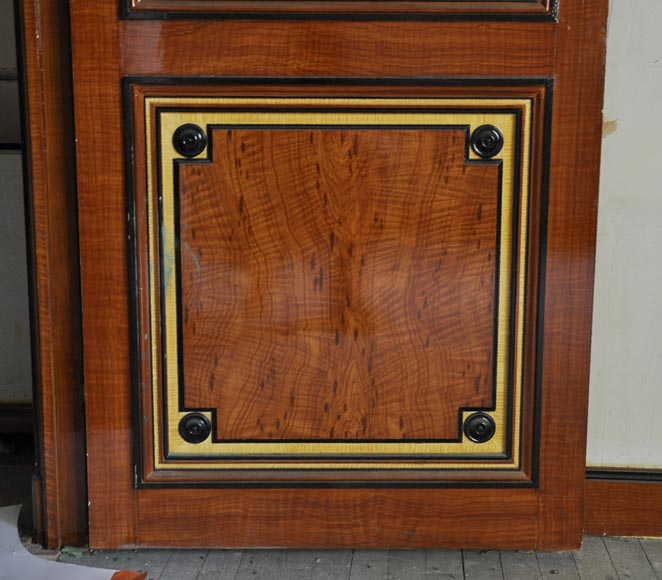 Pair of late 20th century Art Deco style wood trompe l'oeil doors  Pair of late 20th century Art Deco style wood trompe l'oeil doors -7