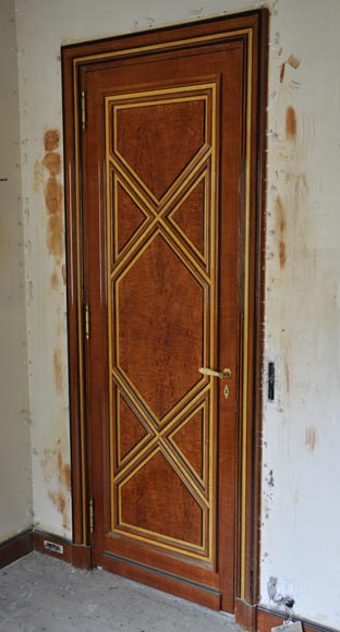Pair of late 20th century Art Deco style wood trompe l'oeil doors  Pair of late 20th century Art Deco style wood trompe l'oeil doors -8