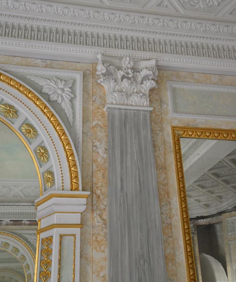 Beautiful Louis XVI style paneled room with architectural decoration inspired by the antique, late twentieth century Beautiful Louis XVI style paneled room with architectural decoration inspired by the antique, late twentieth century-8