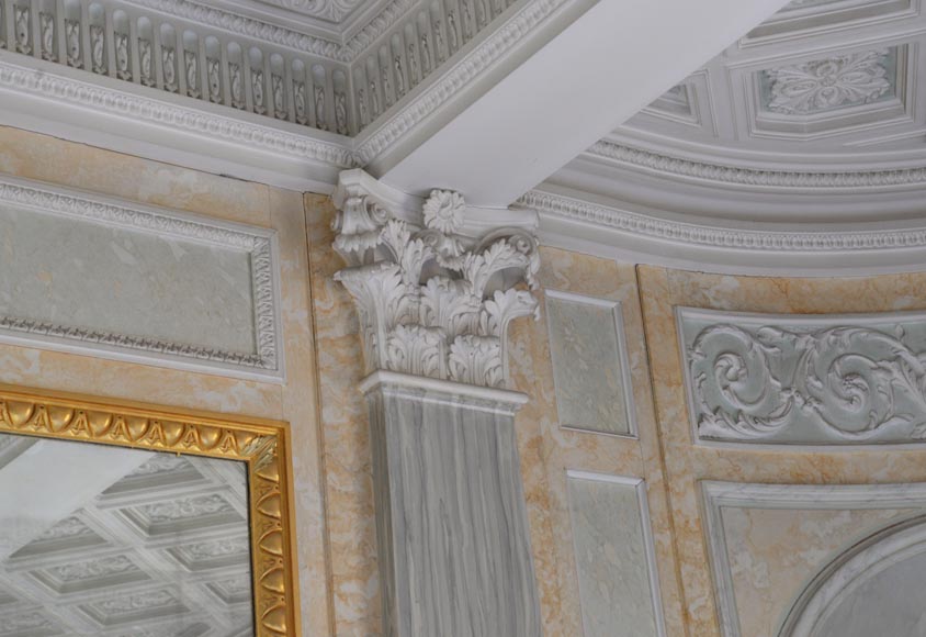 Beautiful Louis XVI style paneled room with architectural decoration inspired by the antique, late twentieth century Beautiful Louis XVI style paneled room with architectural decoration inspired by the antique, late twentieth century-9