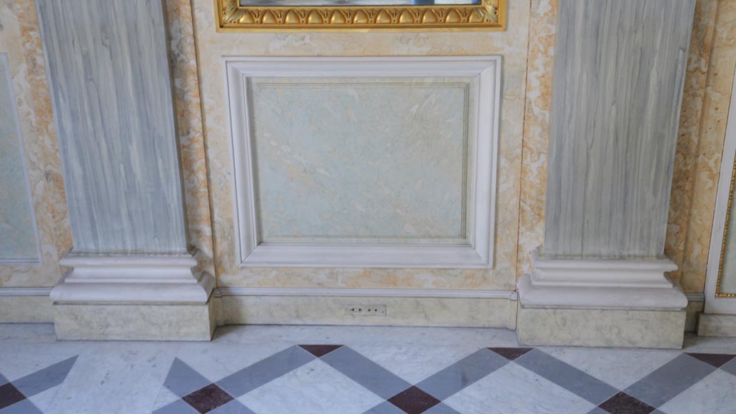 Beautiful Louis XVI style paneled room with architectural decoration inspired by the antique, late twentieth century Beautiful Louis XVI style paneled room with architectural decoration inspired by the antique, late twentieth century-10