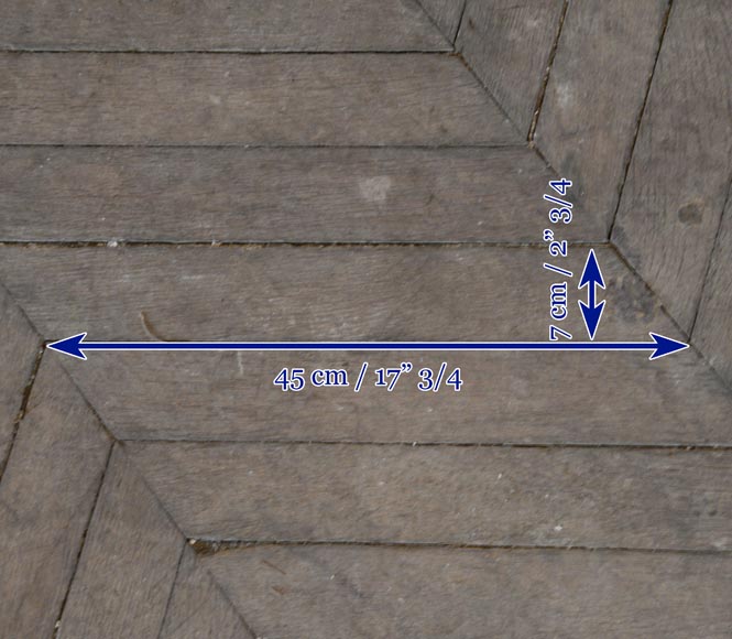 Lot of 10 m² of antique Point de Hongrie oak parquet flooring Lot of 10 m² of antique Point de Hongrie oak parquet flooring-5