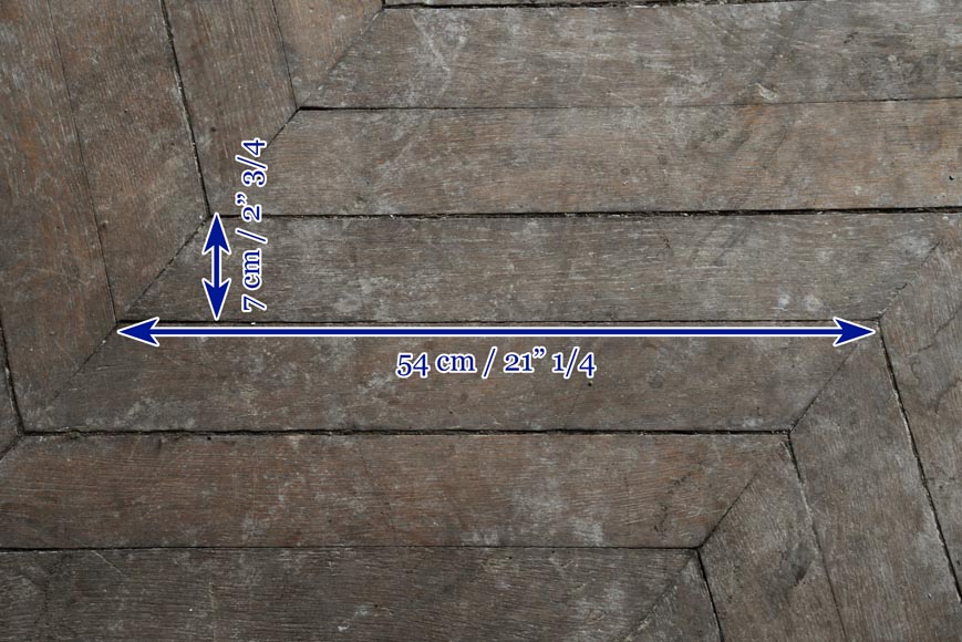 Batch of 11 m² of antique Point de Hongrie oak parquet flooring Batch of 11 m² of antique Point de Hongrie oak parquet flooring-5