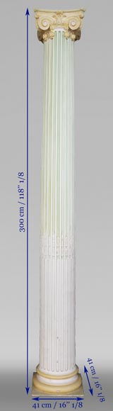 Set of four Ionic columns in painted plaster Set of four Ionic columns in painted plaster-8