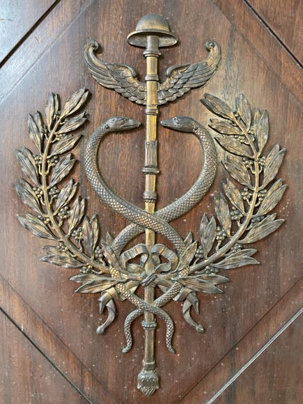 Set of Empire-style mahogany and bronze panelling and bookcases Set of Empire-style mahogany and bronze panelling and bookcases-3