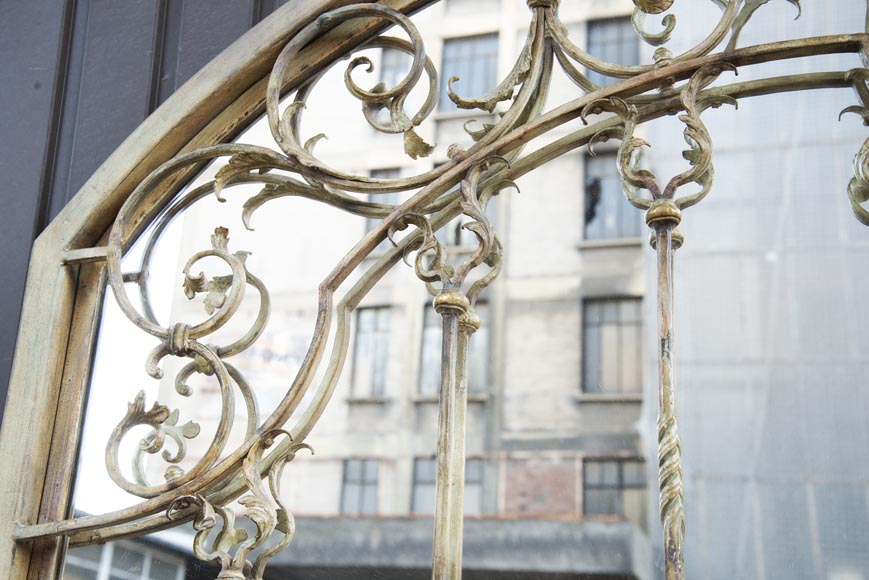 Pair of double-sided wrought iron doors and mirror back Pair of double-sided wrought iron doors and mirror back-3