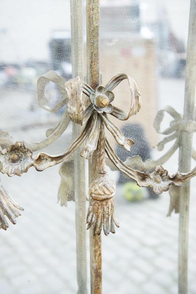 Pair of double-sided wrought iron doors and mirror back Pair of double-sided wrought iron doors and mirror back-5