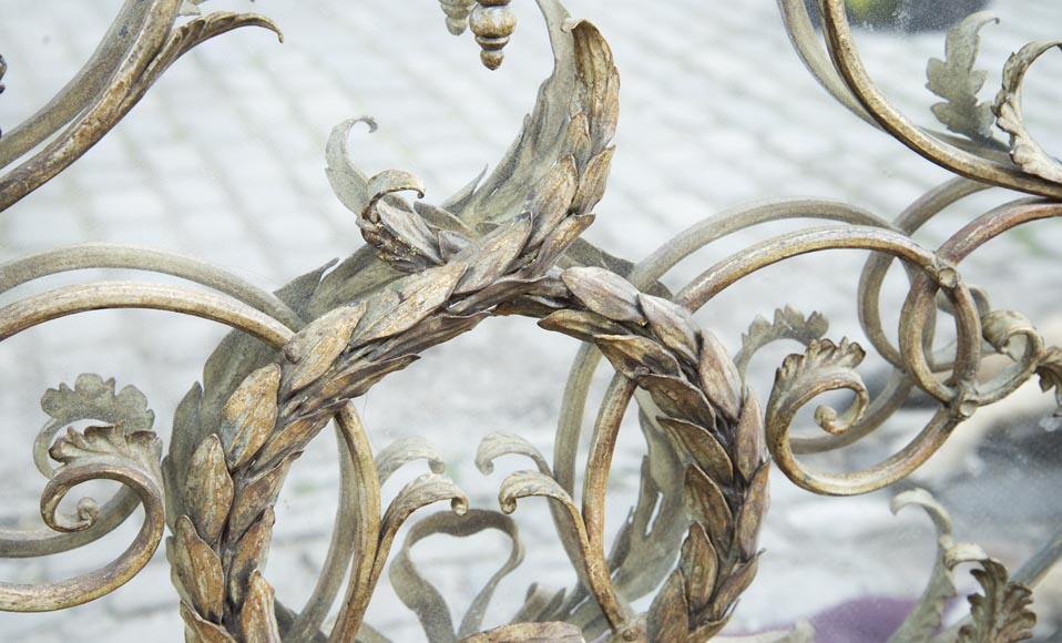 Pair of double-sided wrought iron doors and mirror back Pair of double-sided wrought iron doors and mirror back-8