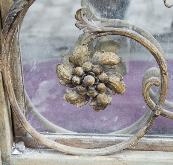 Pair of double-sided wrought iron doors and mirror back Pair of double-sided wrought iron doors and mirror back-9