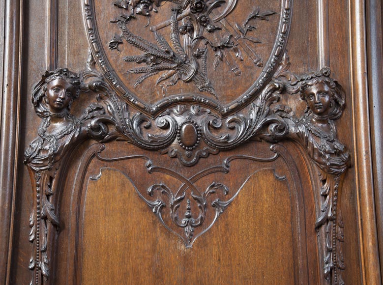 Set of carved oak panelling from the end of the 19th century Set of carved oak panelling from the end of the 19th century-3
