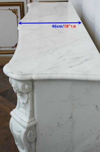 Louis XV style mantel white marble with console jambs Louis XV style mantel white marble with console jambs-10