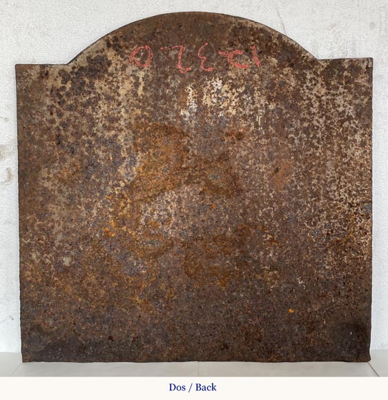 Cast iron fireback with a woman bust, 18th century Cast iron fireback with a woman bust, 18th century-8