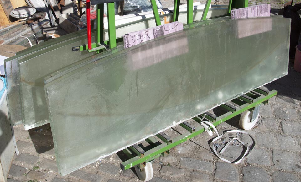 Console tops in glass of Saint Gobain 1930 Console tops in glass of Saint Gobain 1930-6