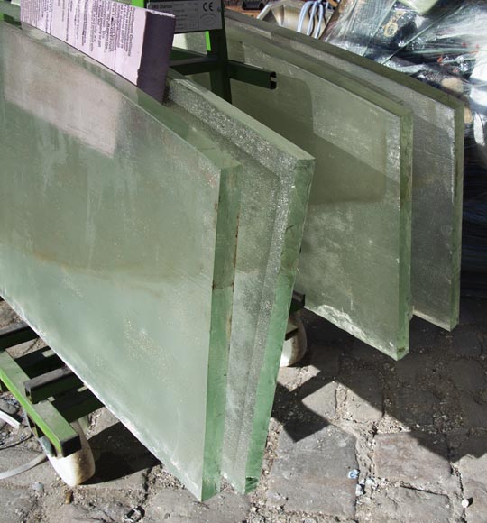 Console tops in glass of Saint Gobain 1930 Console tops in glass of Saint Gobain 1930-7