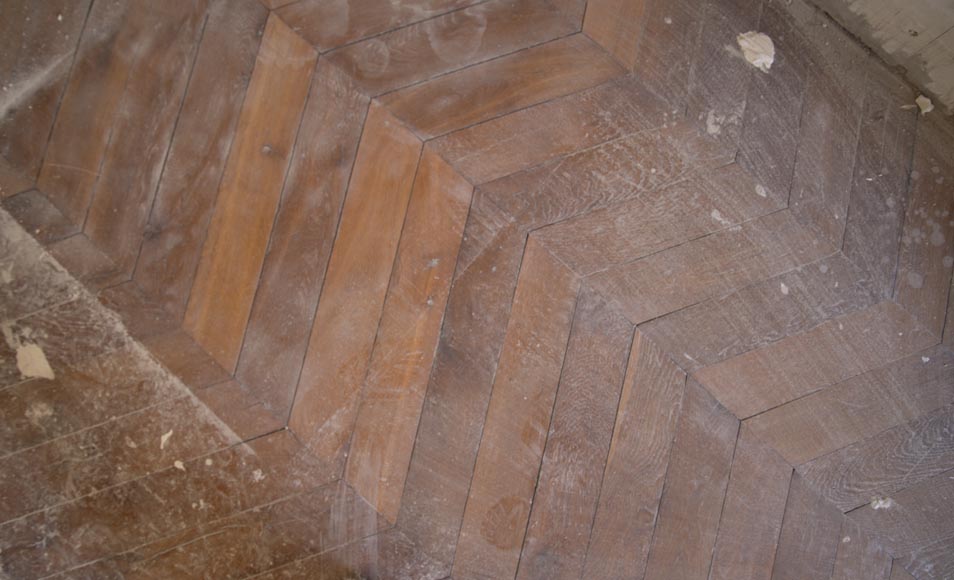 Lot of 18 m2 of antique Point de Hongrie oak parquet flooring Lot of 18 m2 of antique Point de Hongrie oak parquet flooring-1