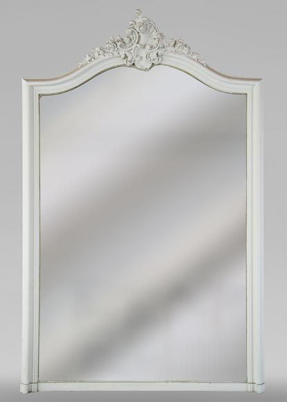 Antique Louis XV style trumeau carved with a beautiful asymmetrical shell Antique Louis XV style trumeau carved with a beautiful asymmetrical shell-0