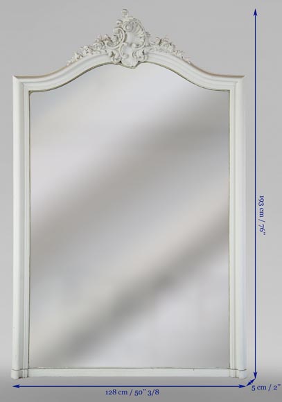 Antique Louis XV style trumeau carved with a beautiful asymmetrical shell Antique Louis XV style trumeau carved with a beautiful asymmetrical shell-6