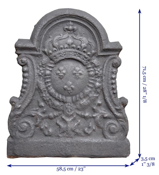 Louis XV period fireback with the coat of arms of France Louis XV period fireback with the coat of arms of France-7