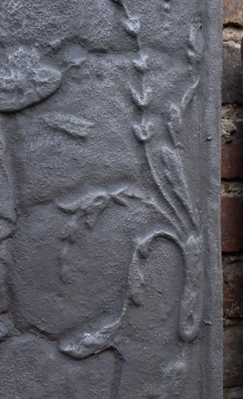 Small antique fireback with soldier in armor decoration, 19th century Small antique fireback with soldier in armor decoration, 19th century-4