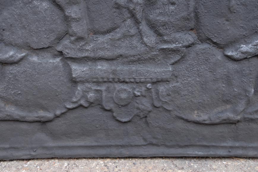 Small antique fireback with soldier in armor decoration, 19th century Small antique fireback with soldier in armor decoration, 19th century-5