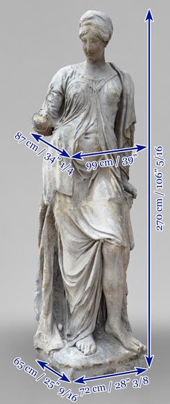 French School, Impressive stone sculpture of a feminine allegory, End of the 18th century French School, Impressive stone sculpture of a feminine allegory, End of the 18th century-15