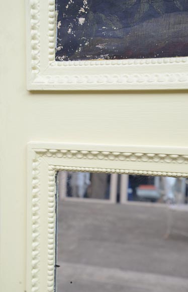 Antique trumeau with an oil on canvas representing a scene of children playing with a dog Antique trumeau with an oil on canvas representing a scene of children playing with a dog-4