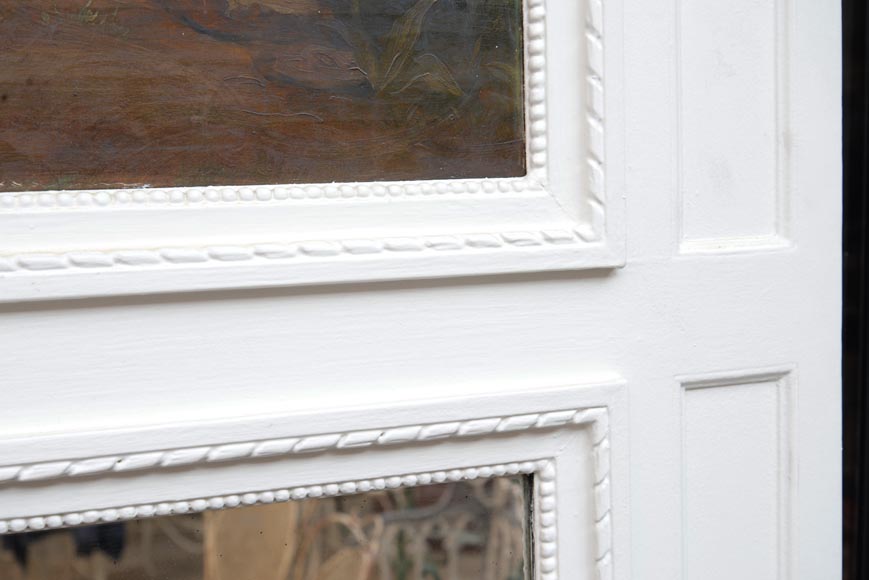 Antique painted trumeau decorated with an oil on canvas representing a gallant scene Antique painted trumeau decorated with an oil on canvas representing a gallant scene-5